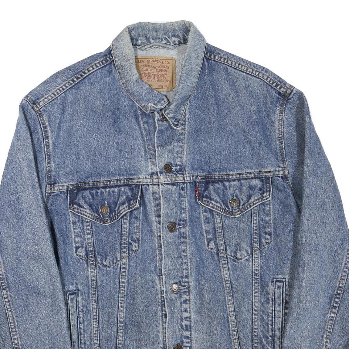 LEVI'S Mens Blue Denim Cotton Blend Button Jacket XL Classic Casual Retro