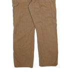 DICKIES Mens Cotton Blend Brown Regular Straight Trousers W36 L32 Workwear Zip