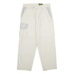 BISON EQUIPMENT Mens White Beige Regular Fit Straight Leg Trousers W32 L30