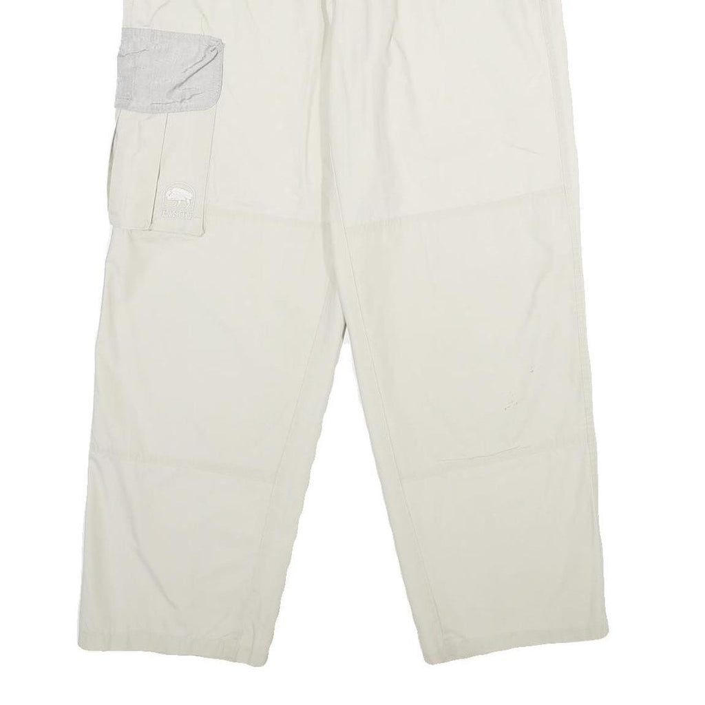 BISON EQUIPMENT Mens White Beige Regular Fit Straight Leg Trousers W32 L30