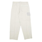 BISON EQUIPMENT Mens White Beige Regular Fit Straight Leg Trousers W32 L30