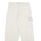 BISON EQUIPMENT Mens White Beige Regular Fit Straight Leg Trousers W32 L30