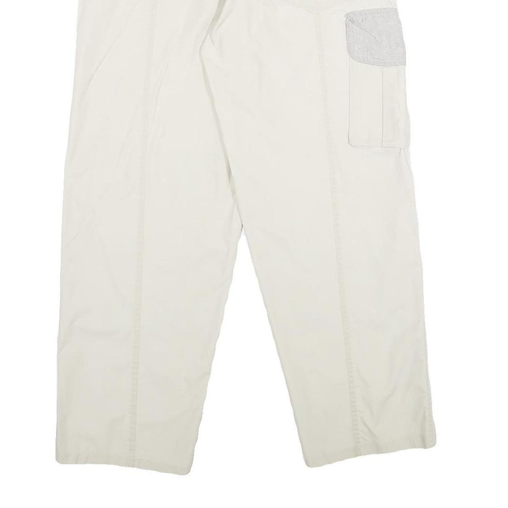 BISON EQUIPMENT Mens White Beige Regular Fit Straight Leg Trousers W32 L30