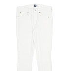 GAP Womens Jeans White Slim Skinny Denim Cotton Blend W24 L28 Pinstripe Zip