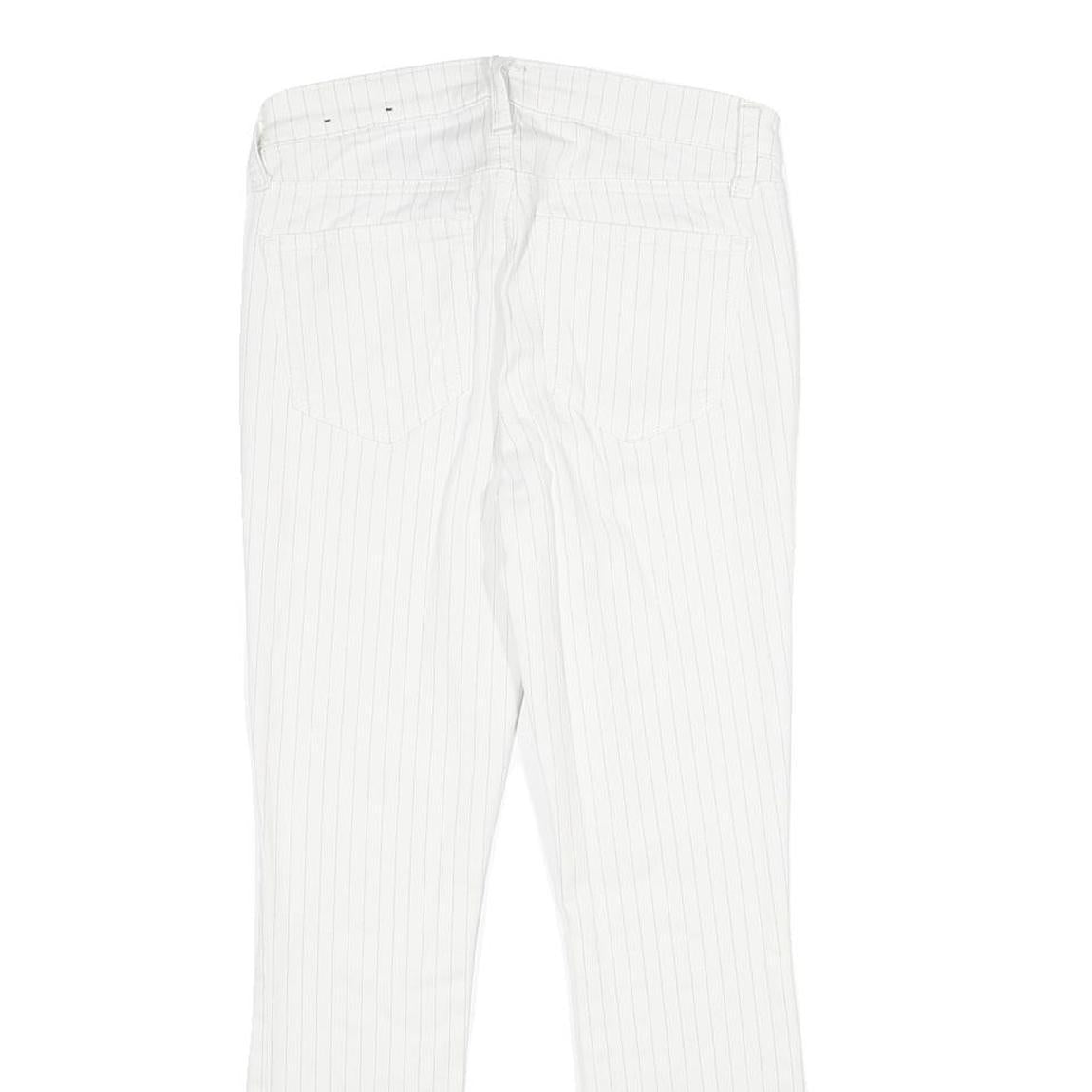 GAP Womens Jeans White Slim Skinny Denim Cotton Blend W24 L28 Pinstripe Zip