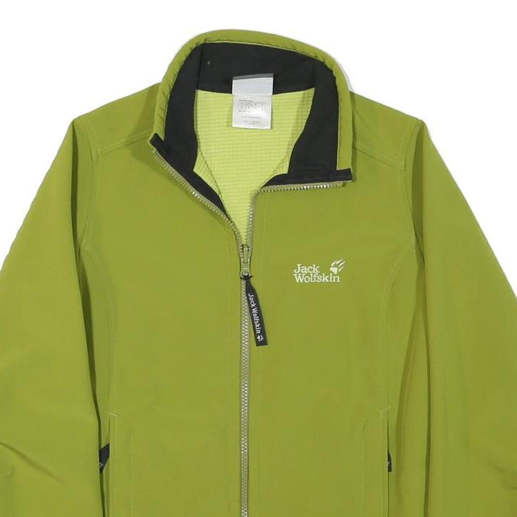 JACK WOLFSKIN Womens Green Outdoor Jacket UK 8 Polyester Blend Zip Softshell