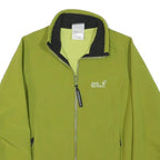 JACK WOLFSKIN Womens Green Outdoor Jacket UK 8 Polyester Blend Zip Softshell