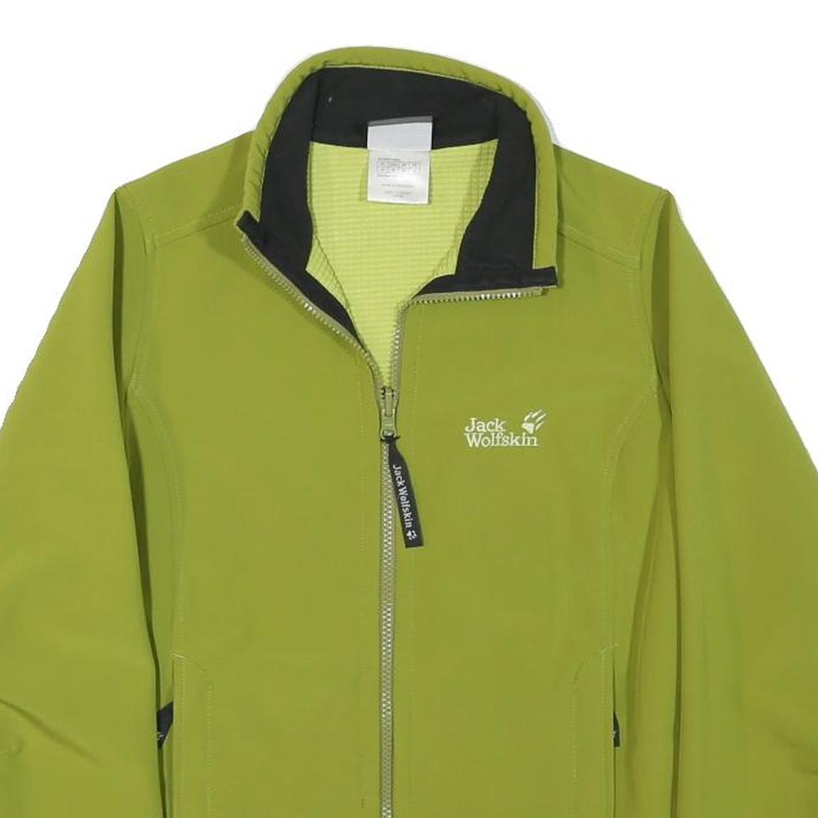 JACK WOLFSKIN Womens Green Outdoor Jacket UK 8 Polyester Blend Zip Softshell