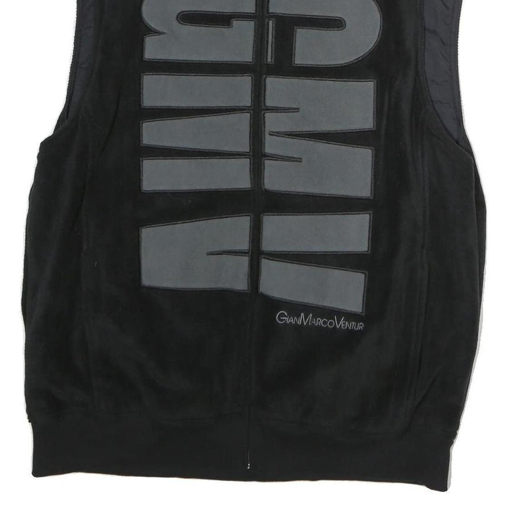 GIAN MARCO VENTURI Mens Black Zip Jacket M Polyester Plain Comfort Warm