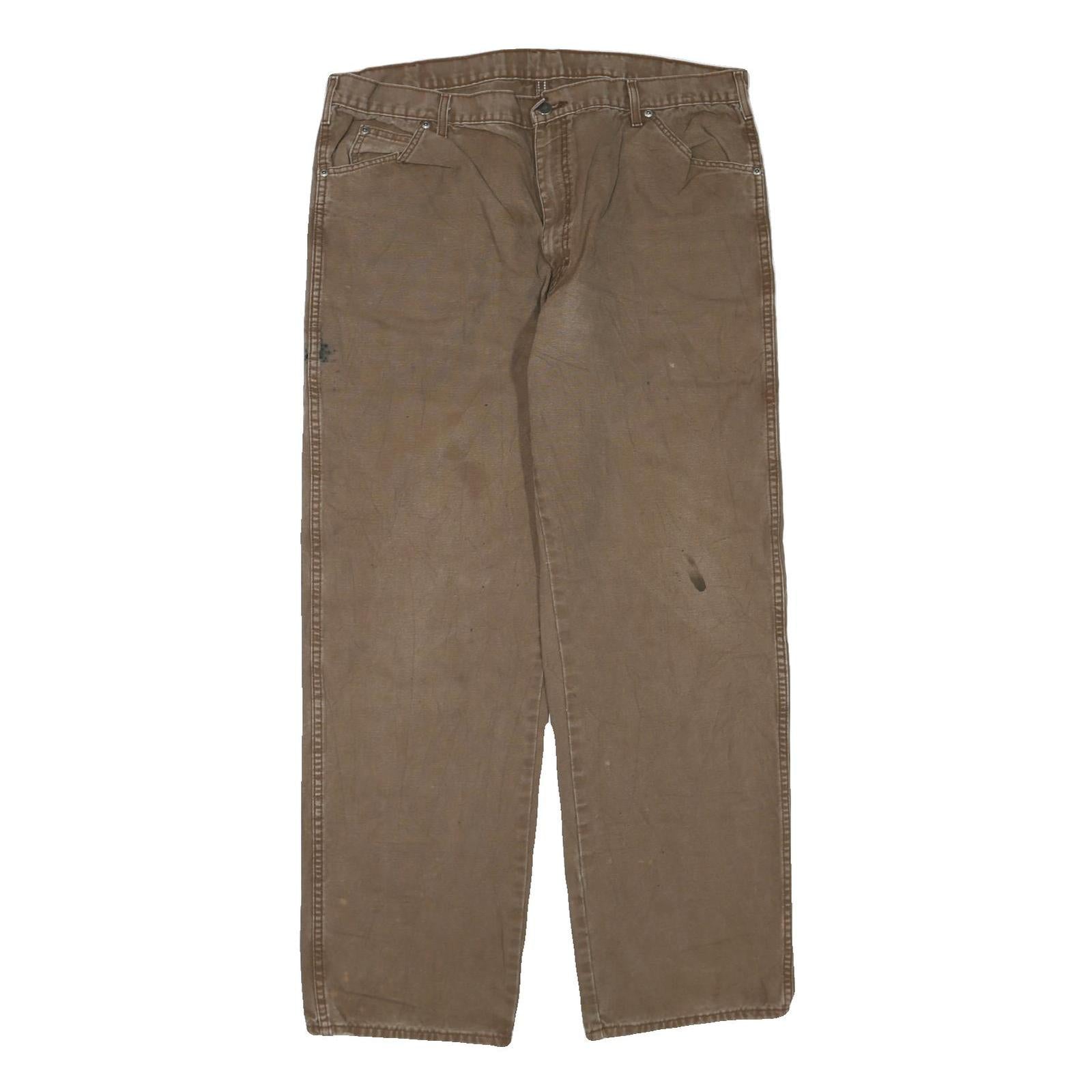 DICKIES Mens Jeans Brown Regular Straight Denim Good Condition W40 L32 Workwear