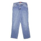 DICKIES Womens Jeans Blue Regular Straight Denim Light W28 L30 Workwear Pockets