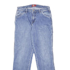 DICKIES Womens Jeans Blue Regular Straight Denim Light W28 L30 Workwear Pockets