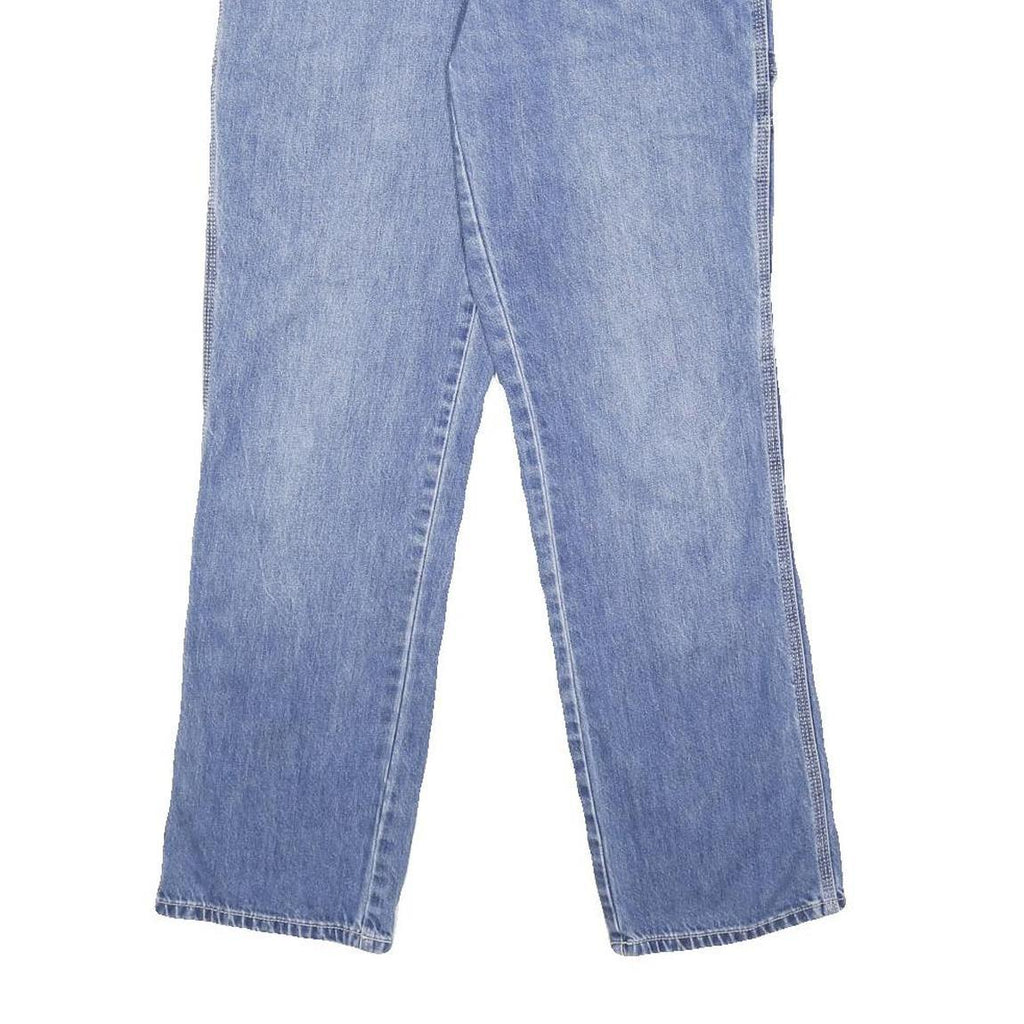 DICKIES Womens Jeans Blue Regular Straight Denim Light W28 L30 Workwear Pockets