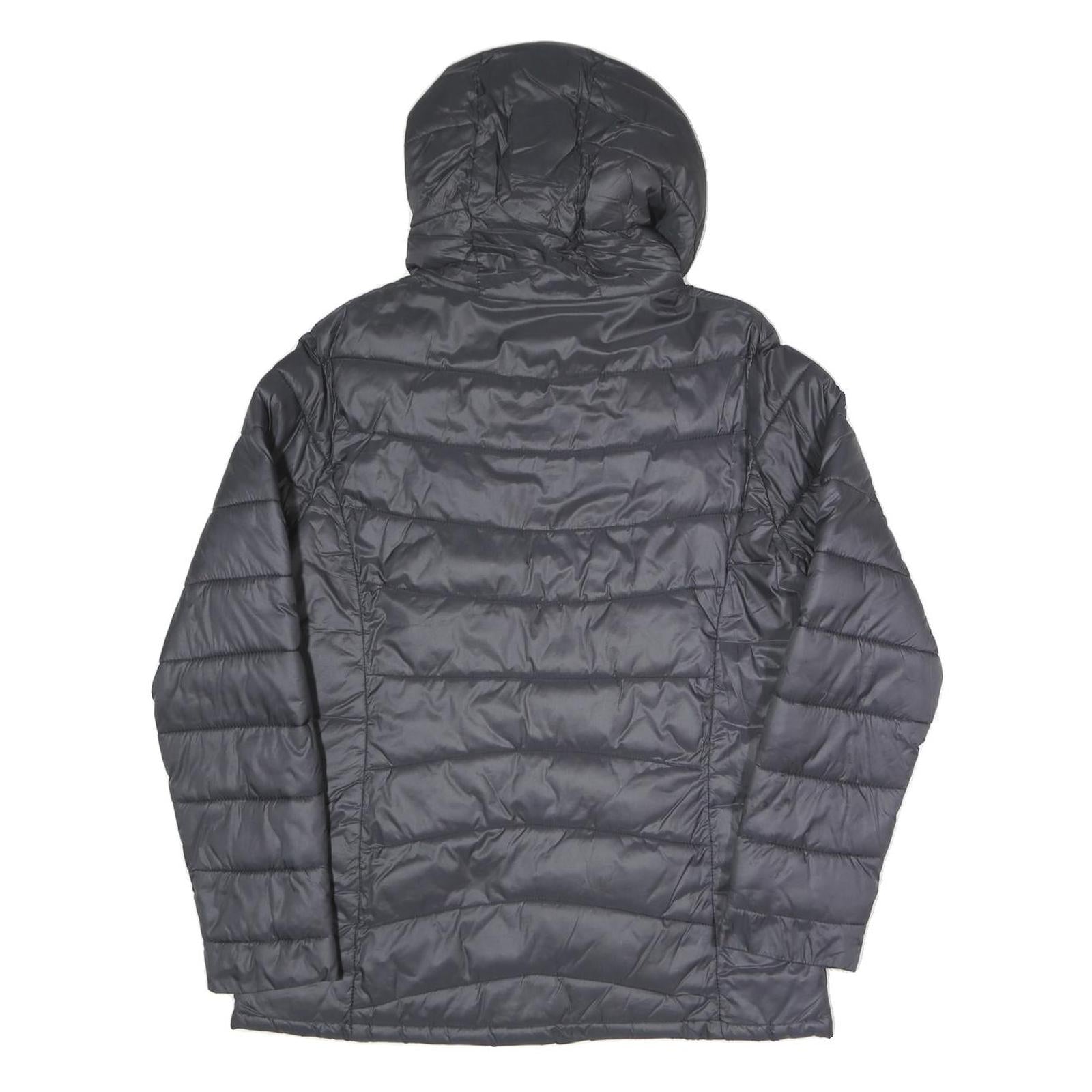 KAPPA Womens Black & Pink Hooded Puffer Jacket M Polyester Blend Zip Casual