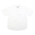 UNDERGROUND Mens White Cotton Blend Short Sleeve Shirt L Casual Workwear