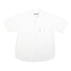 UNDERGROUND Mens White Cotton Blend Short Sleeve Shirt L Casual Workwear