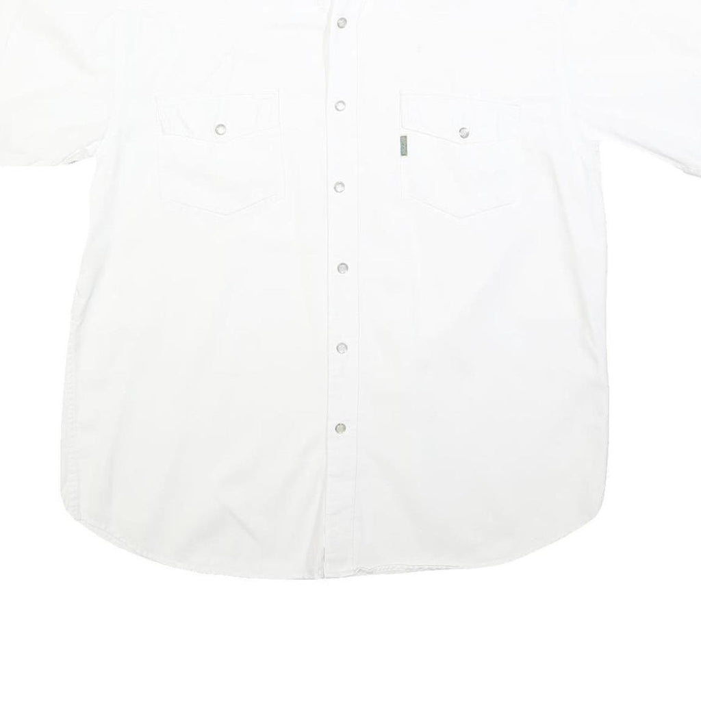 UNDERGROUND Mens White Cotton Blend Short Sleeve Shirt L Casual Workwear
