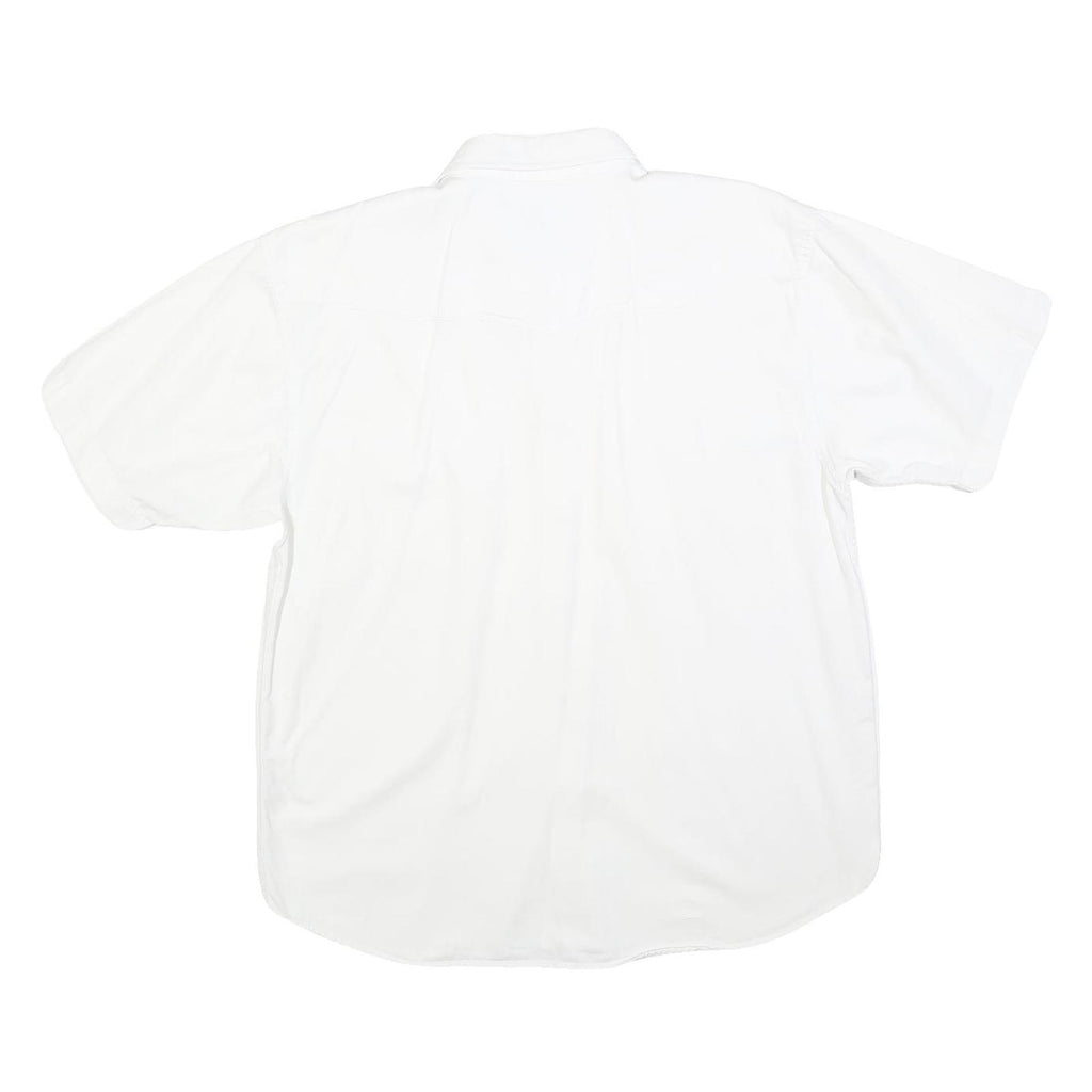 UNDERGROUND Mens White Cotton Blend Short Sleeve Shirt L Casual Workwear