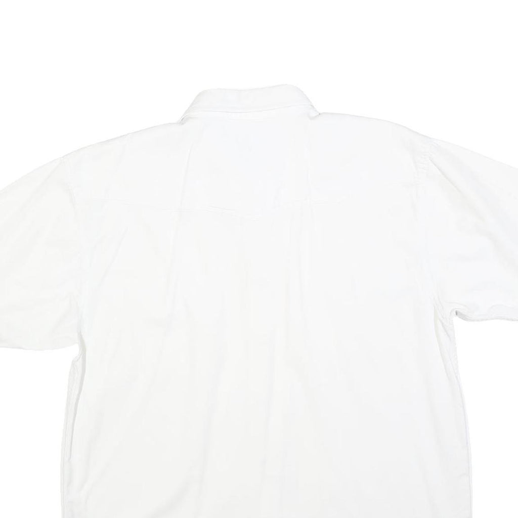 UNDERGROUND Mens White Cotton Blend Short Sleeve Shirt L Casual Workwear