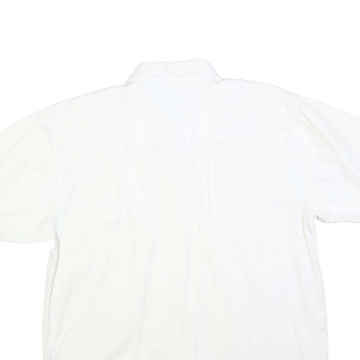 UNDERGROUND Mens White Cotton Blend Short Sleeve Shirt L Casual Workwear