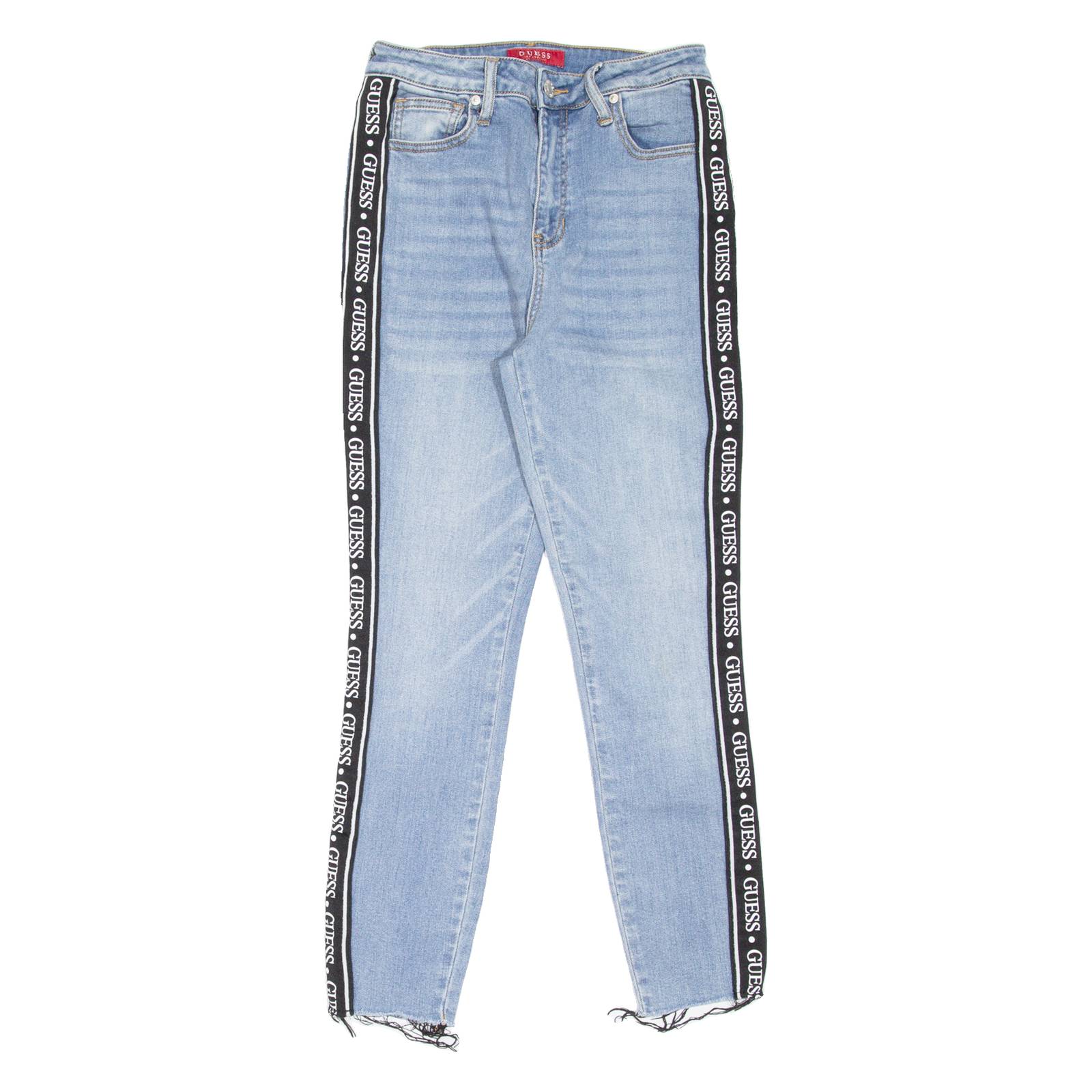 GUESS Spell-Out Womens Jeans Blue Slim Skinny Stone Wash W24 L25