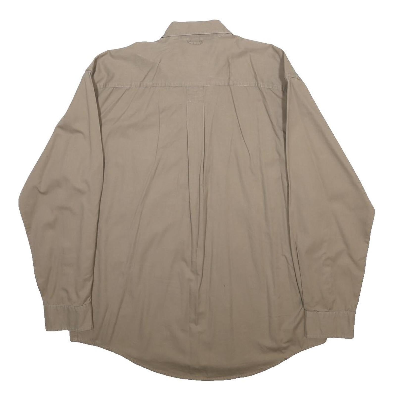 TIMBERLAND Mens Beige Cotton Shirt S Button Pocket Casual Workwear