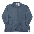 ADIDAS Womens Blue Nylon Jacket XL Plain Zip Sportswear Track Casual