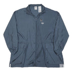 ADIDAS Womens Blue Nylon Jacket XL Plain Zip Sportswear Track Casual