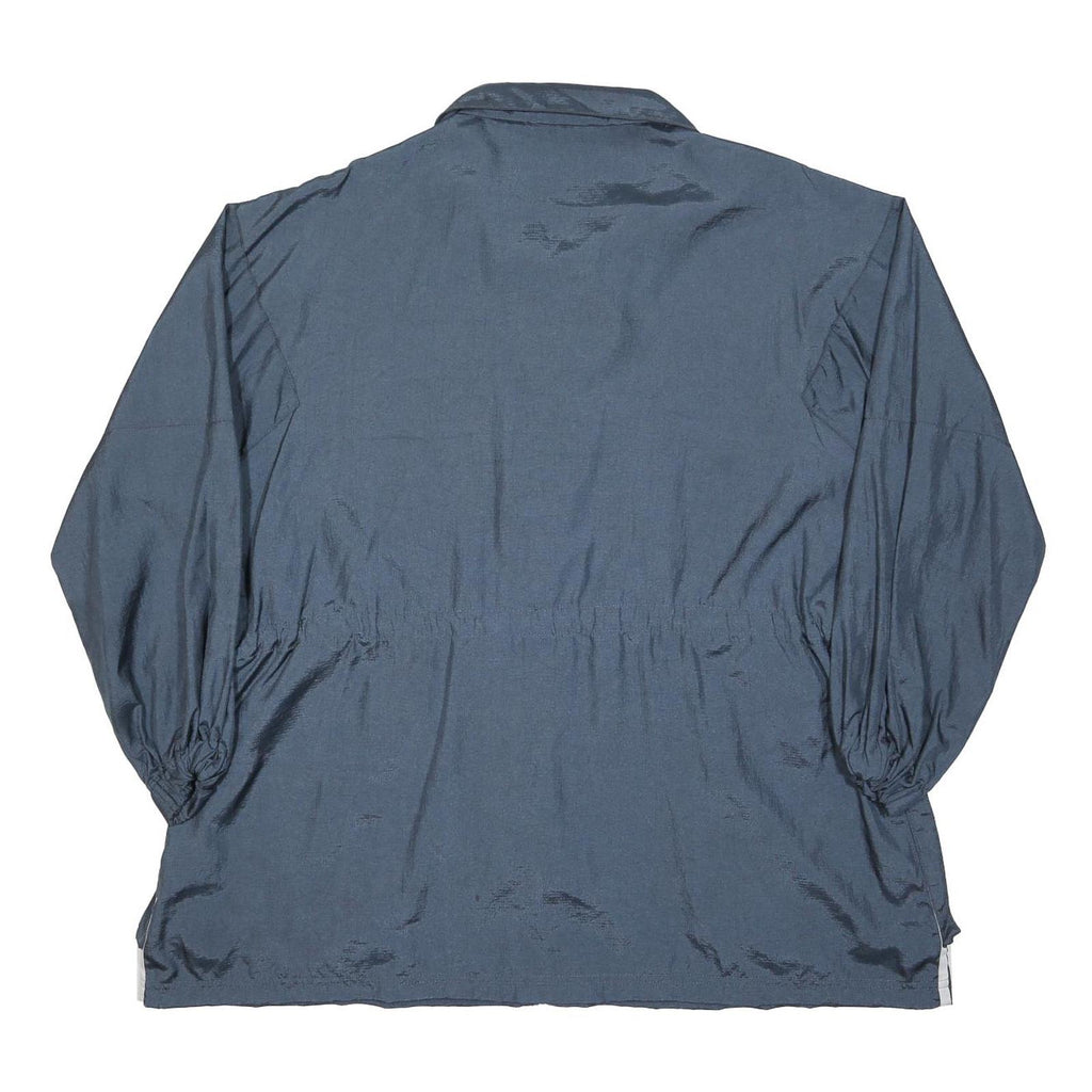 ADIDAS Womens Blue Nylon Jacket XL Plain Zip Sportswear Track Casual
