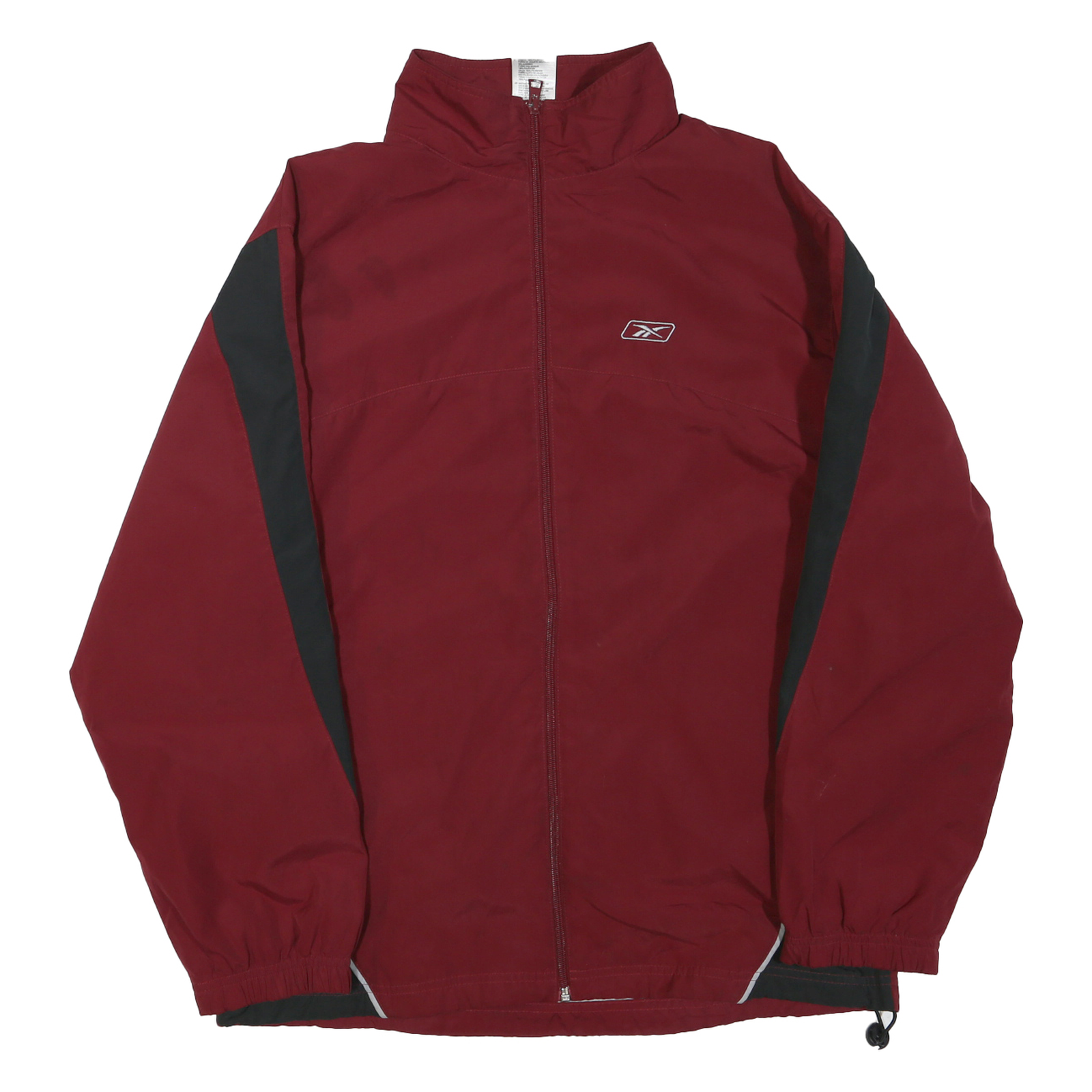 REEBOK Mens Maroon & Black Zip Jacket M Polyester Blend Sports Casual