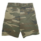 DICKIES Mens Shorts Green & Brown Camouflage XL W34 Cotton Blend Casual