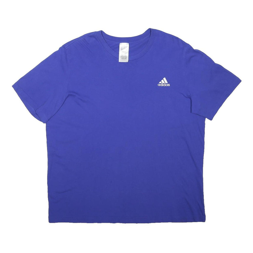 ADIDAS Mens Blue XL Cotton Blend Crew Neck Short Sleeve Casual T-Shirt
