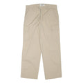 SEA BARRIER Mens Relaxed Beige Cotton Blend Zip Cargo Trousers W33 L30