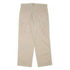 SEA BARRIER Mens Relaxed Beige Cotton Blend Zip Cargo Trousers W33 L30