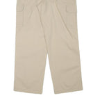 SEA BARRIER Mens Relaxed Beige Cotton Blend Zip Cargo Trousers W33 L30