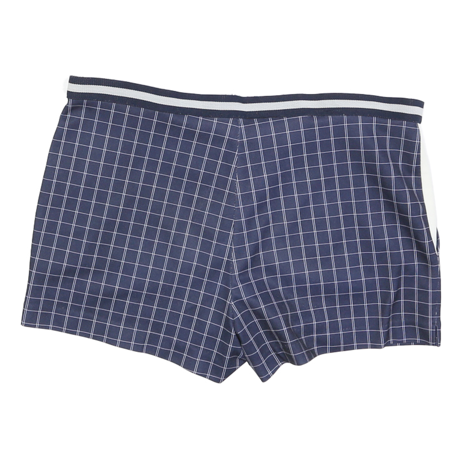 FILA Womens Blue & White Checked Casual Shorts L W36 Zip Pockets Relaxed Fit