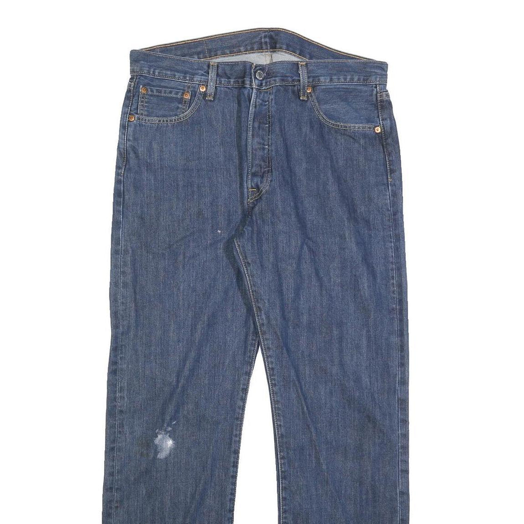 LEVI'S 501 Mens Jeans Blue Regular Straight Denim Medium W34 L32 Classic Button