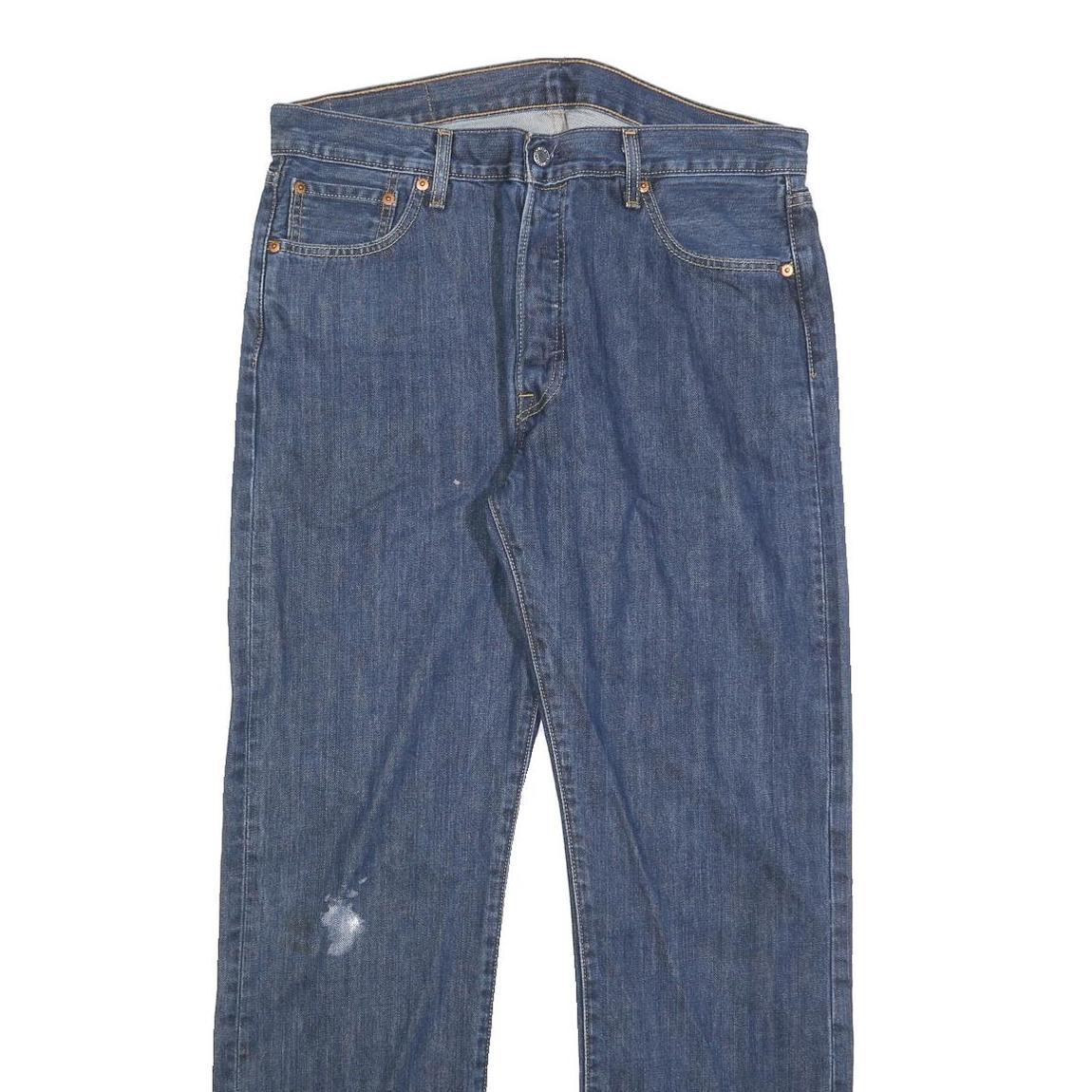 LEVI'S 501 Mens Jeans Blue Regular Straight Denim Medium W34 L32 Classic Button