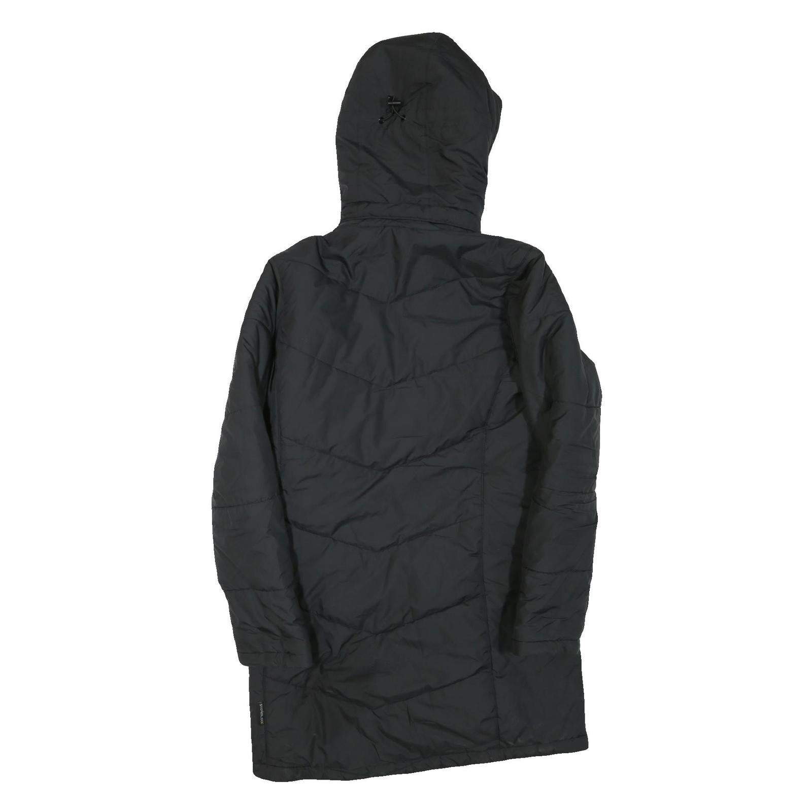 JACK WOLFSKIN Womens Black Outdoor Jacket M Polyester Blend Quilted Hooded Zip
