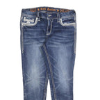 ROCK REVIVAL Womens Jeans Blue Slim Skinny Denim Medium W30 L27 Embroidered