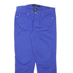 CALVIN KLEIN Womens Cotton Blend Blue Slim Slim Leg Trousers W30 L26 Casual