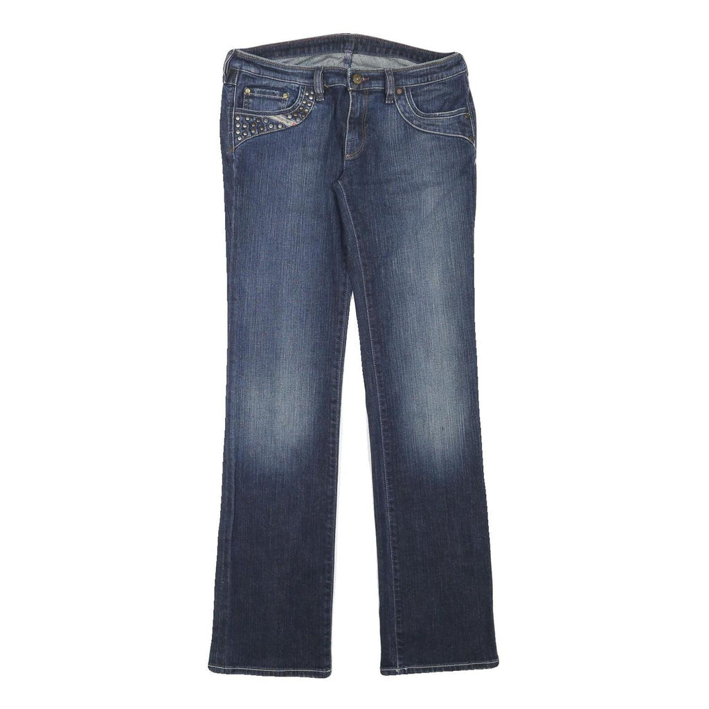 DIESEL Womens Jeans Blue Regular Straight Denim Medium W30 L32 Studded Pocket