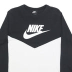 NIKE Womens Black & White Long Sleeve Crew Neck T-Shirt L Cotton Blend Casual
