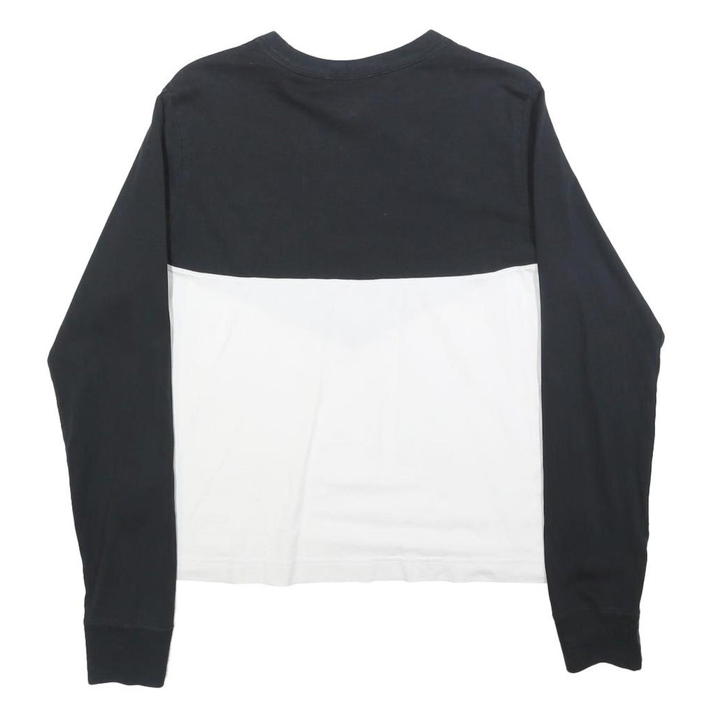 NIKE Womens Black & White Long Sleeve Crew Neck T-Shirt L Cotton Blend Casual