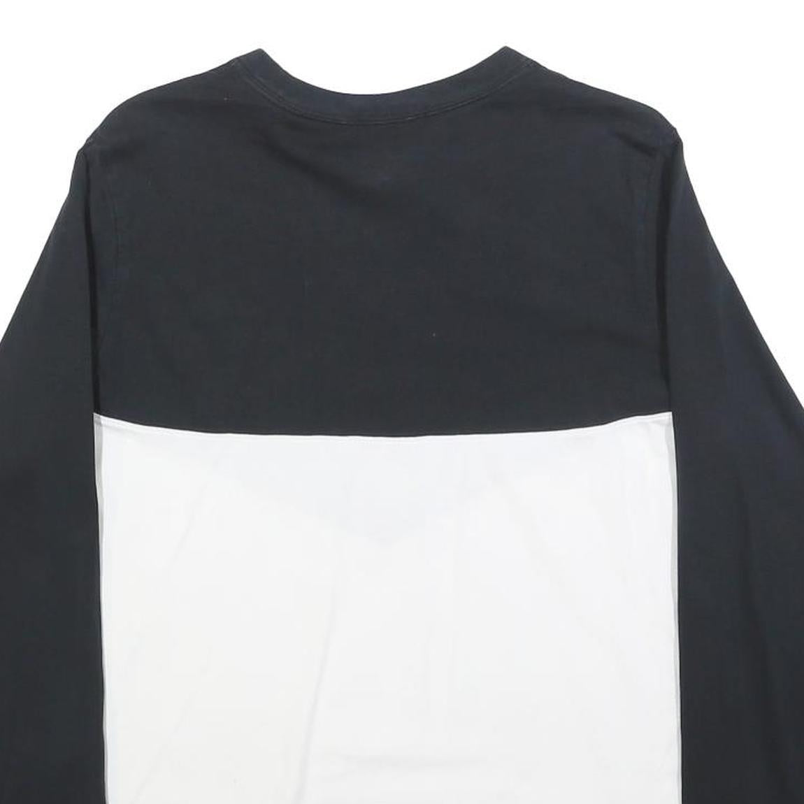 NIKE Womens Black & White Long Sleeve Crew Neck T-Shirt L Cotton Blend Casual