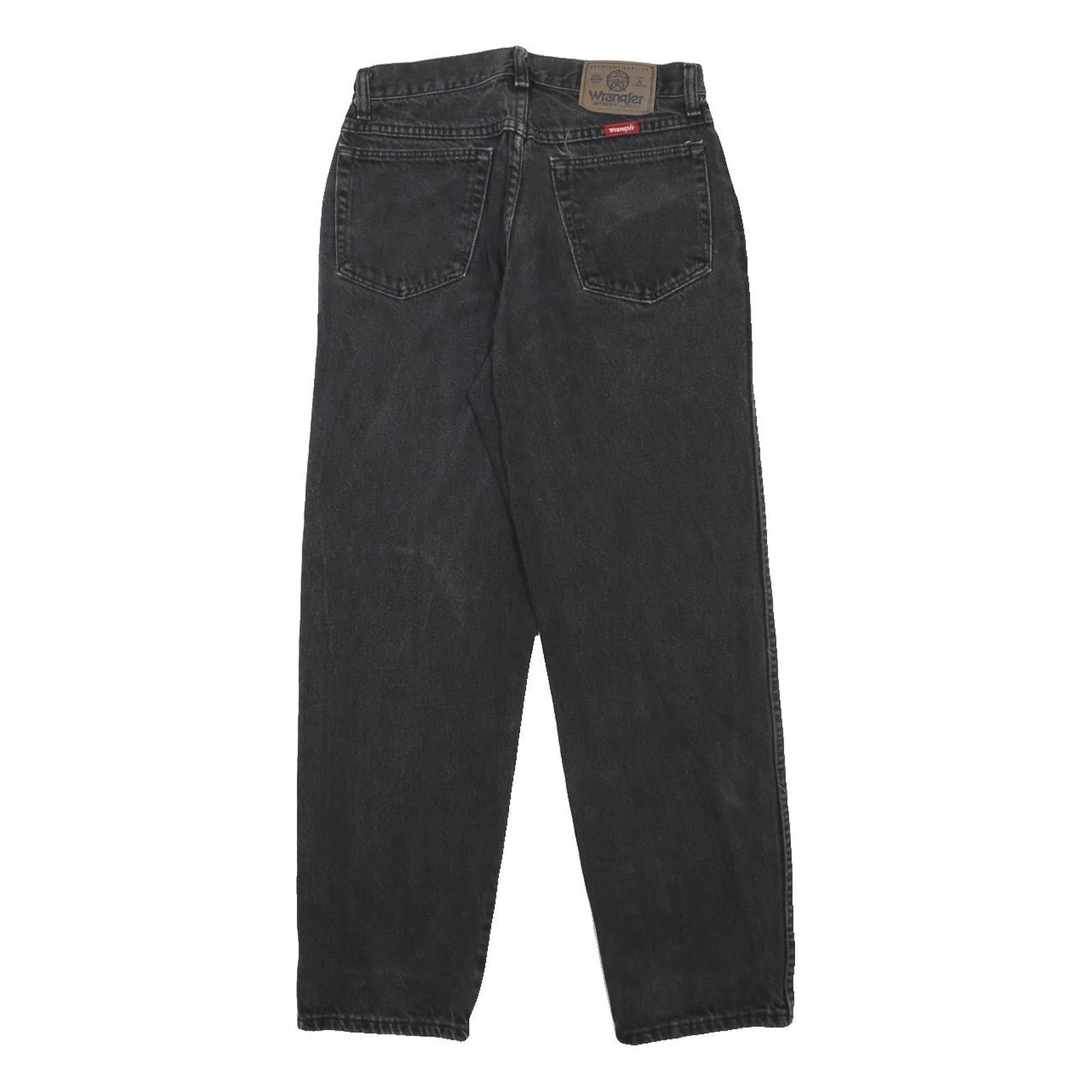 WRANGLER Mens Black Regular Fit Straight Denim Jeans W28 L29 Classic Style