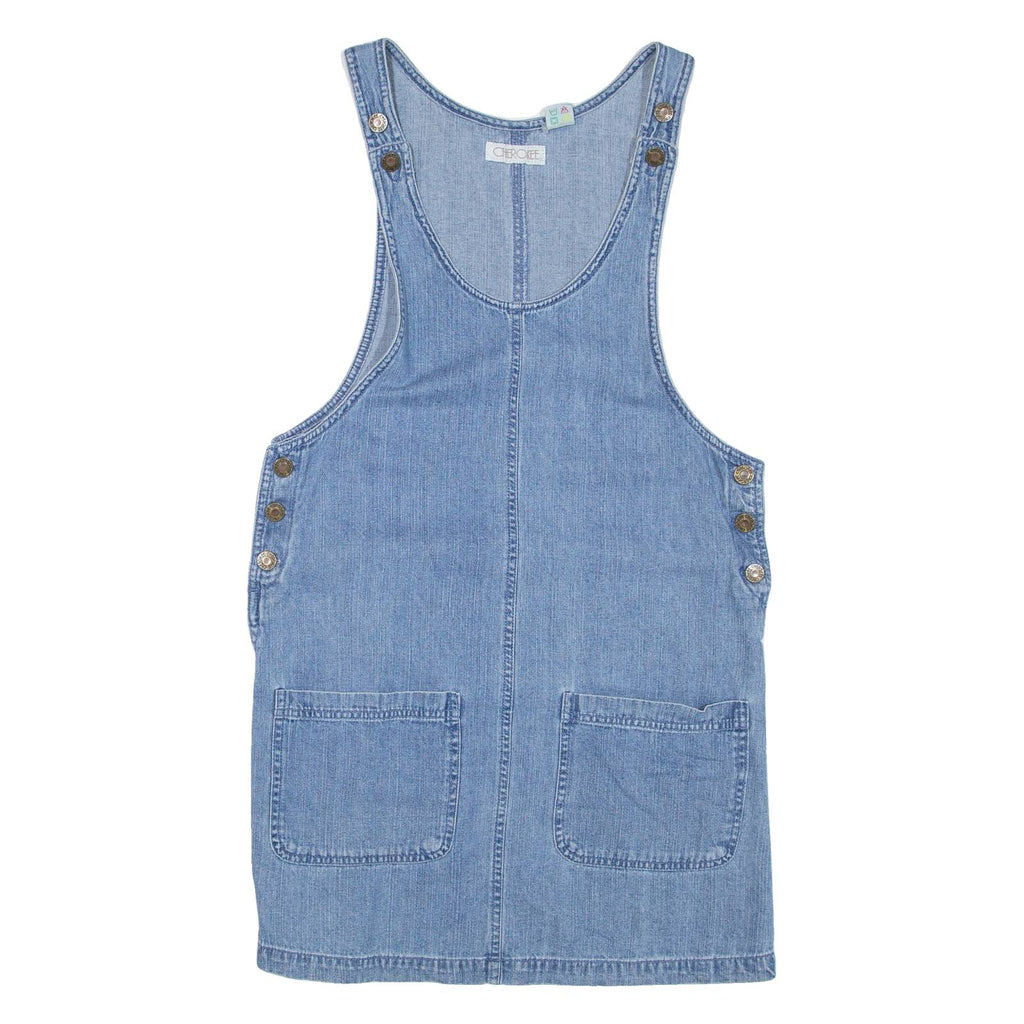 CHEROKEE Womens Dungaree Dress Blue Denim Sleeveless Short S