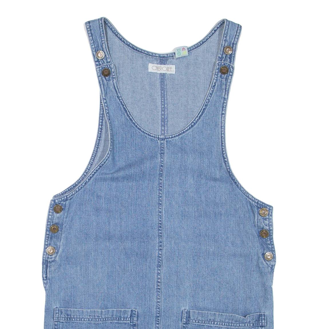 CHEROKEE Womens Dungaree Dress Blue Denim Sleeveless Short S