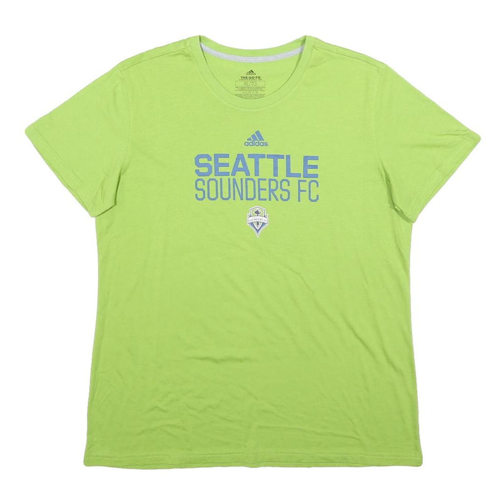 ADIDAS Womens Green Seattle Sounders FC Graphic T-Shirt XL Short Sleeve Crew