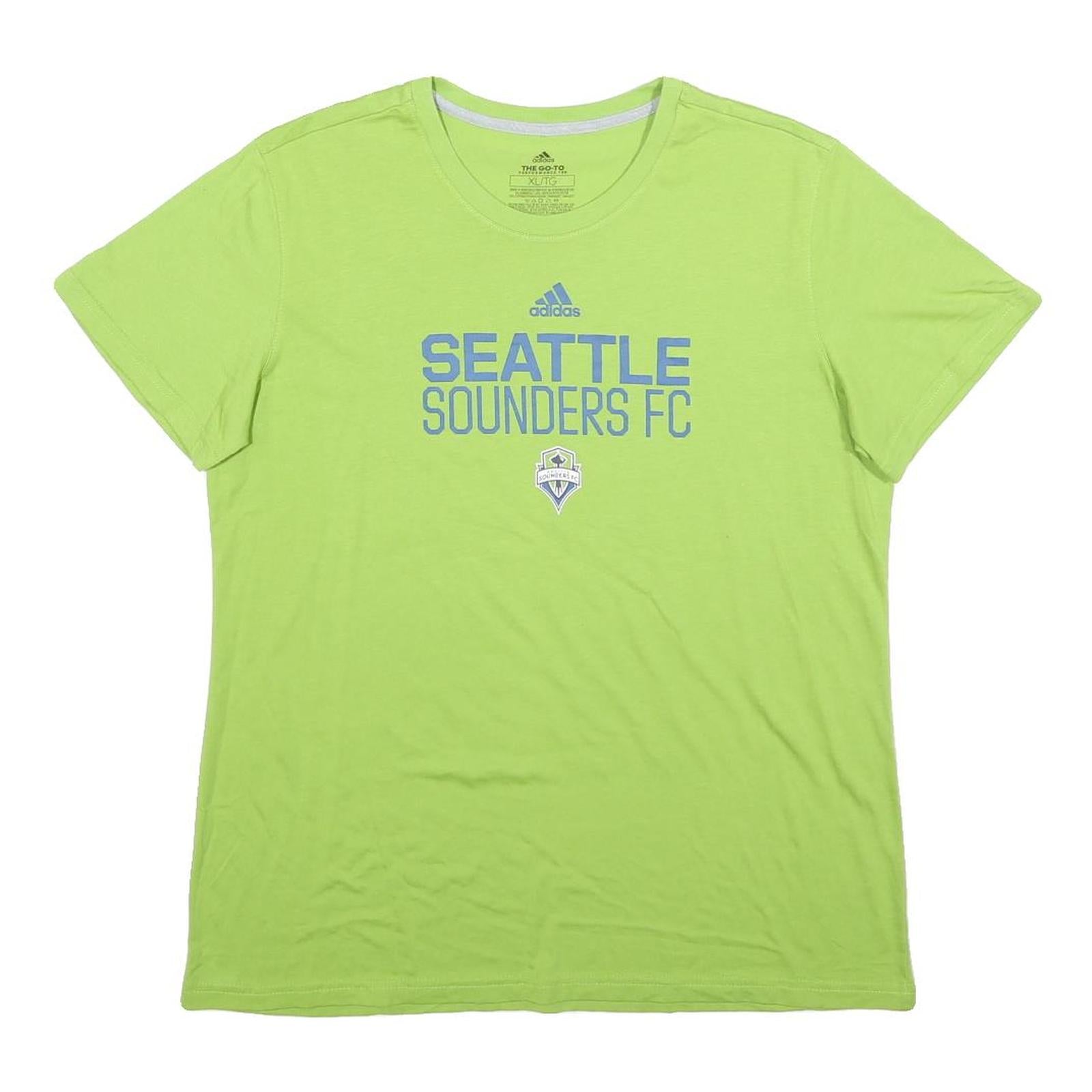 ADIDAS Womens Green Seattle Sounders FC Graphic T-Shirt XL Short Sleeve Crew